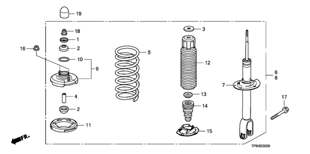 2011 Honda Crosstour  Seal, RR. Shock Absorber Mounting Diagram for 52676SEPA01