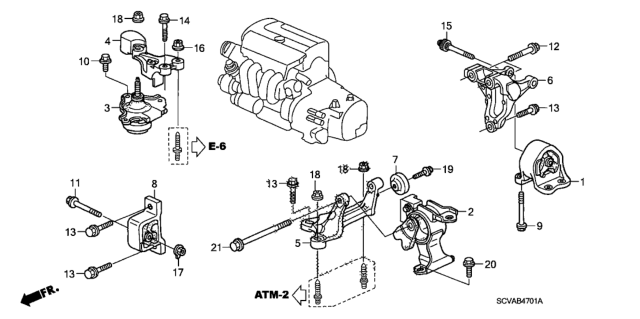 2009 Honda Element Stopper, FR. Engine (AT) Diagram for 50840SCVA81