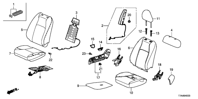 2020 Honda HR-V  Cover, Right Front Seat Cushion Trim (Neo Grayge) (Leather) Diagram for 81131T7WA71ZA