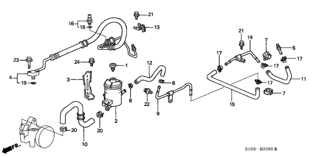 2001 Honda CR-V  Pipe, Power Steering Combination Diagram for 53730S04J50