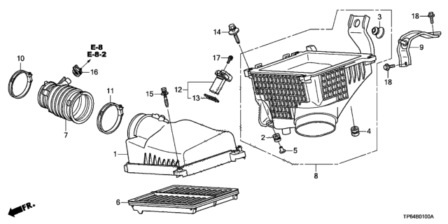 2012 Honda Crosstour Clamp, Air Flow (95) Diagram for 17316R70A03