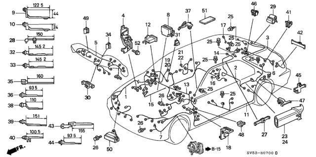 1997 Honda Accord  Wire Harness, Instrument Diagram for 32117SV4A35