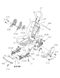 2002 Honda Passport  Adjuster Asm Reclini Diagram for 8973707830
