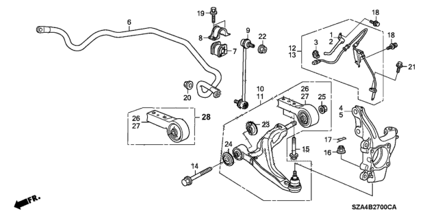 2009 Honda Pilot  Clamp A, L. Wire Diagram for 42523STXA00