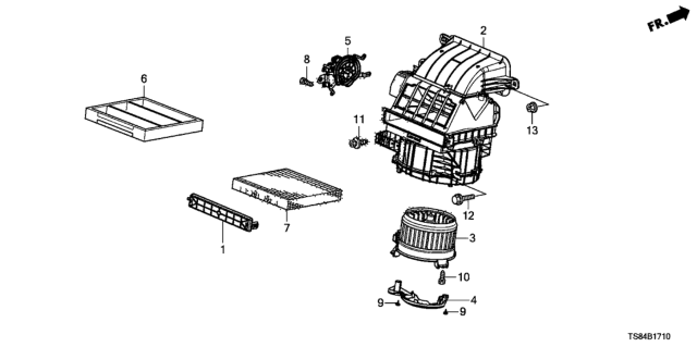 2014 Honda Civic Cover, Blower Motor Diagram for 79315TR6A71