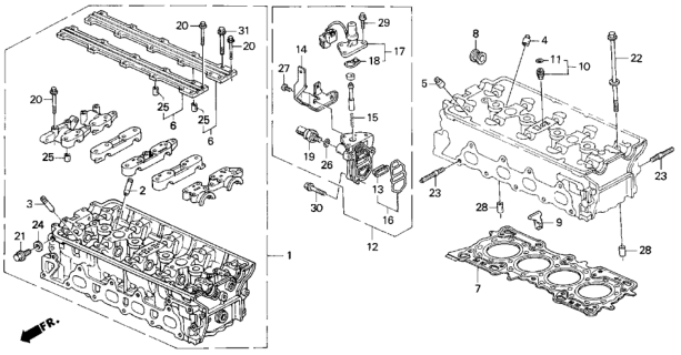 1994 Honda Prelude  Valve Assembly, Spool Diagram for 15810P13005