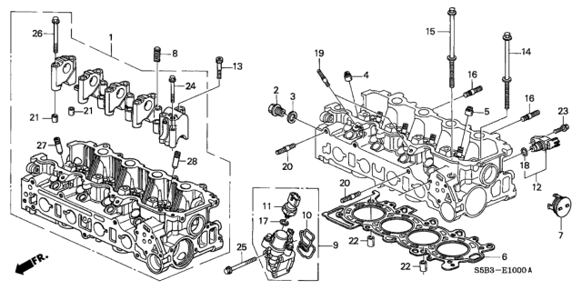 2003 Honda Civic Bolt-Washer (9X165) Diagram for 90008PZA003