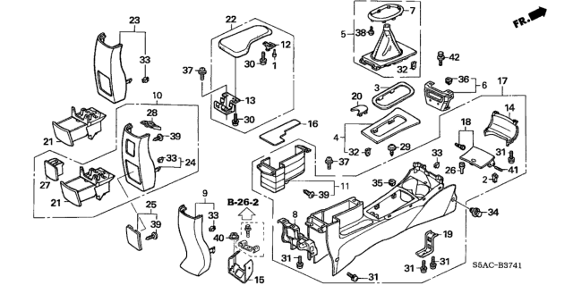 2005 Honda Civic  Clip, Tailgate *NH361L* (CF GRAY) Diagram for 91550S50000ZM