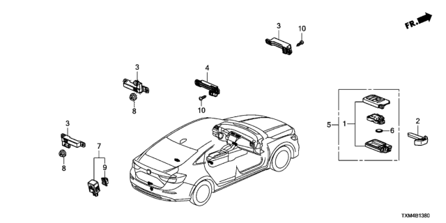 2019 Honda Insight Buzzer Assy, Smart Diagram for 74940TBAA01