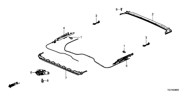 2018 Honda Pilot Slider, D/Channel Diagram for 70261T2AA01