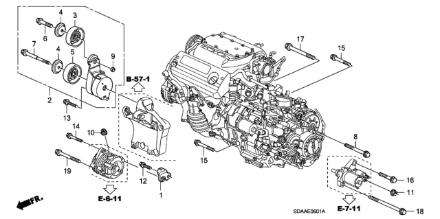 2007 Honda Accord  Cover, Bearing Diagram for 31185RCAA01