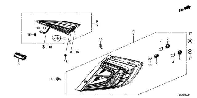 2016 Honda Civic  Packing Diagram for 34151TBAA01