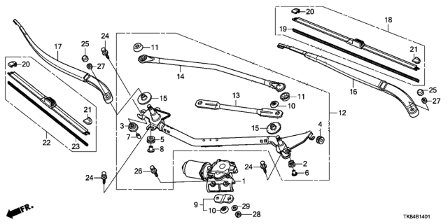 2016 Honda Odyssey  Rubber, Blade (650MM) Diagram for 76622TZ3A01