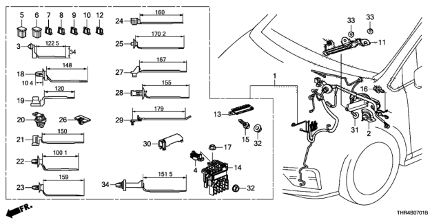 2021 Honda Odyssey  Bracket, Fuse Block Diagram for 32123THRA00