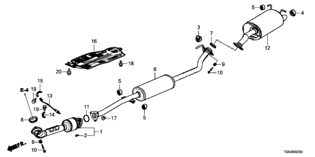 2014 Honda CR-V  Gasket, Exhuast Flexible Diagram for 18229SMA003