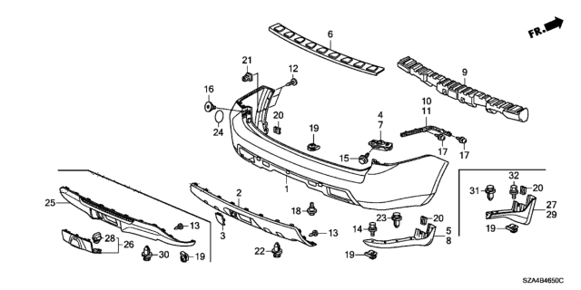 2012 Honda Pilot Bolt, Tailgate Lock Diagram for 90108S9VA01