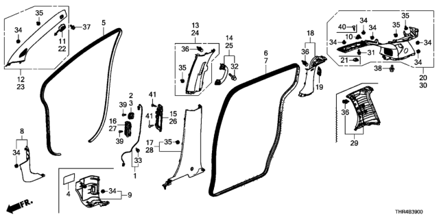 2018 Honda Odyssey  Bolt-Washer (5X16) Diagram for 934040501608