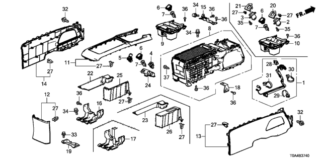 2013 Honda CR-V Inner Box Cover(N Diagram for 83470T0AA01