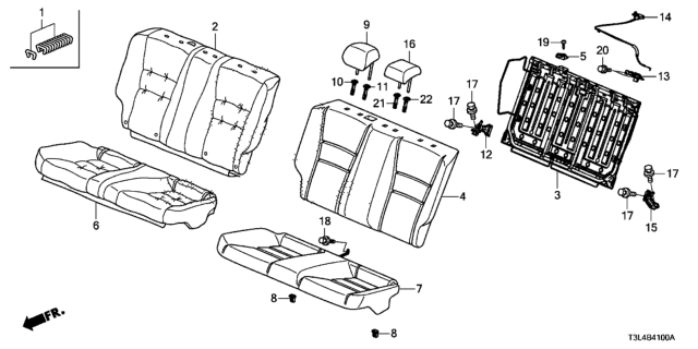 2013 Honda Accord Cover, Rear Seat-Back Trim (Graphite Black) (Leather) Diagram for 82121T3LA41ZB