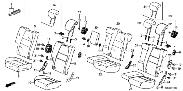 2019 Honda HR-V Cover, Left Rear Seat-Back Trim (Neo Grayge) (Leather) Diagram for 82521T7WA61ZA