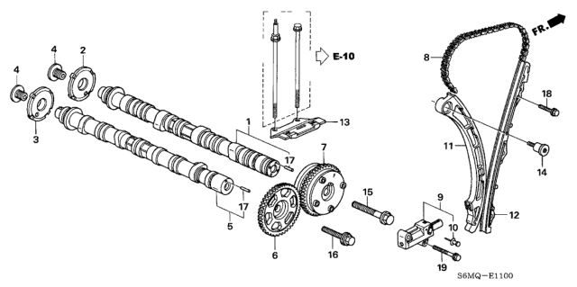 2003 Honda Accord  Bolt, Sealing (14MM) Diagram for 14115PNA000
