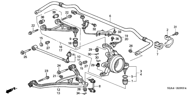 2003 Honda S2000 Sensor Assembly, Left Rear Diagram for 57475S2A003