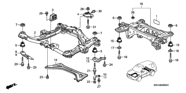 2008 Honda Pilot  Bolt, Flange (14X125) Diagram for 90161S0XA00