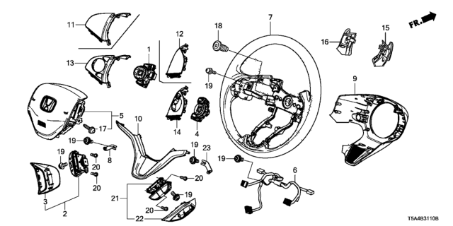2017 Honda Fit Switch Assy., L. Paddle Shift *NH869L* (GRAND BONHEUR SILVER) Diagram for 78565T5AJ81ZA