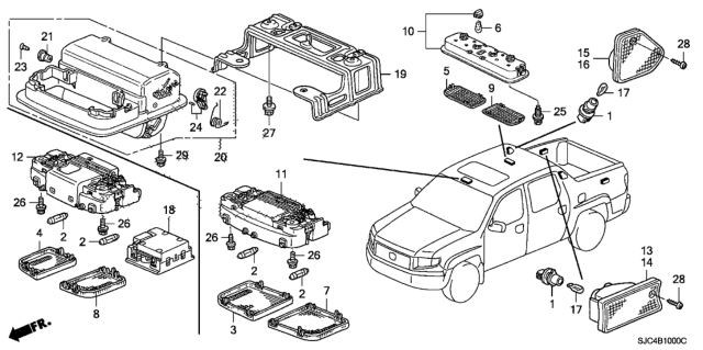 2008 Honda Ridgeline Lens, R. (Coo) Diagram for 34407SDA305