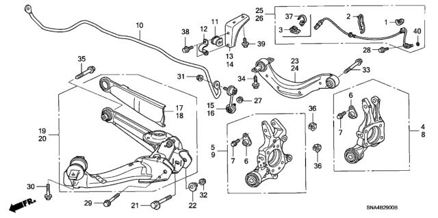 2007 Honda Civic Arm, Left Rear (Upper) Diagram for 52400SNAA00