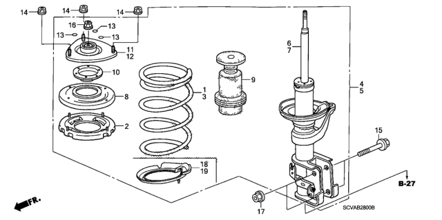 2010 Honda Element  Seat, FR. Spring (Upper) Diagram for 51688S6M014