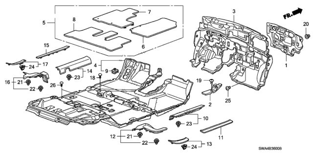 2008 Honda CR-V Garnish, L. FR. Side (Outer) *NH598L* (ATLAS GRAY) Diagram for 84252SWAA01ZA
