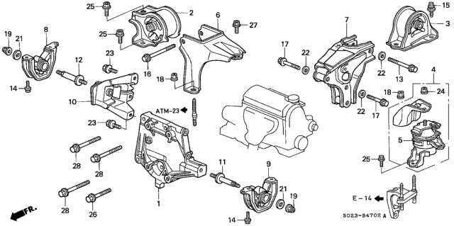 1999 Honda Civic Insulator, RR. Engine Mountingrubber Diagram for 50810S04990