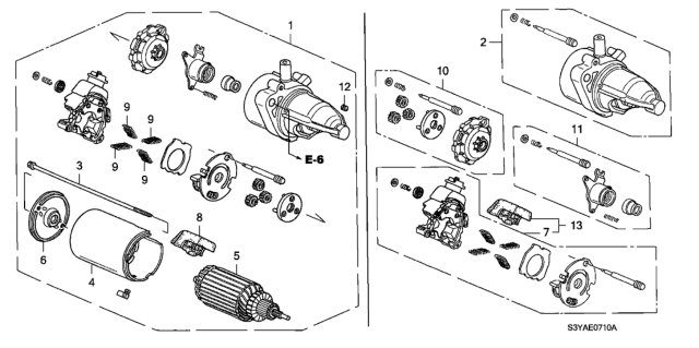 2006 Honda Insight Armature Assembly Diagram for 31207PHM004
