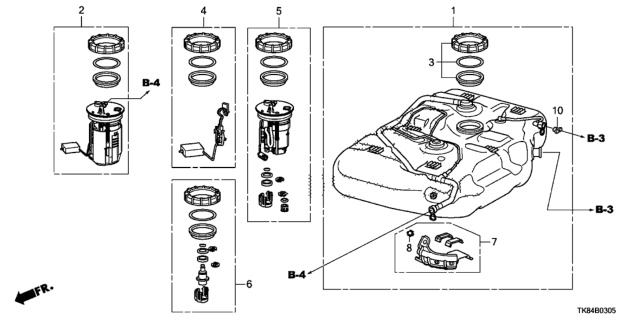 2015 Honda Odyssey Meter Set Diagram for 17047TK8A01