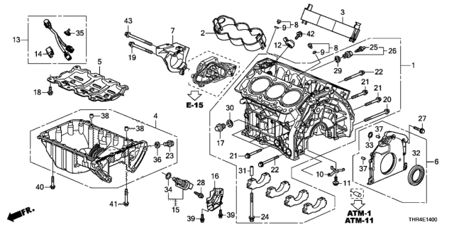 2018 Honda Odyssey  Cover, Crank Sensor Diagram for 375035J2A00