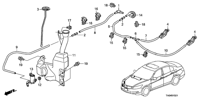 2009 Honda Accord Tank, Washer (2.5L FR.) Diagram for 76841TA0305