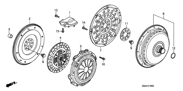 2010 Honda Civic Cover, Torque Converter Case Diagram for 21351RNA000
