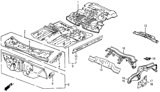 1987 Honda Civic  Floor, FR. Diagram for 70210SD9310ZZ