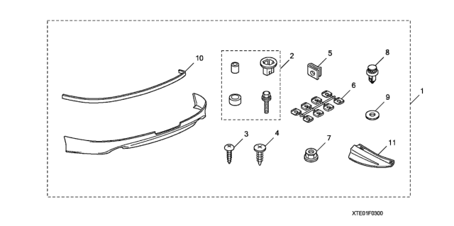 2008 Honda Accord Molding, Underbody (3200MM) (Gray) Diagram for 08F03SHJ1200D