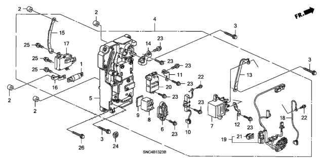 2008 Honda Civic Busbar, Plus Diagram for 1E423RMX003