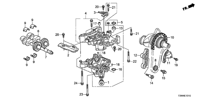 2015 Honda Accord Hybrid  Tensioner Diagram for 13450RZP004