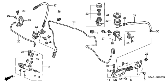 2001 Honda Civic Clip A, Fuel Pipe Diagram for 91597S50013