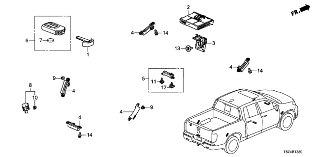 2020 Honda Ridgeline CONTROL UNIT Diagram for 38320T6ZA51