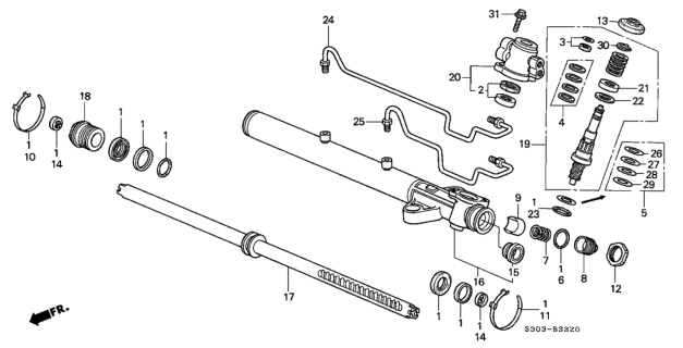 1997 Honda Prelude  Rubber, Stopper Diagram for 53537SW5003