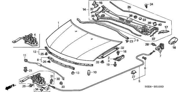 2004 Honda Odyssey  Holder, Rod Diagram for 90602S0XA01