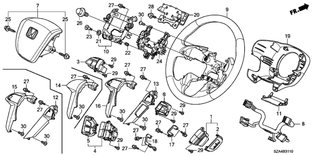2009 Honda Pilot Plate, Hook Diagram for 78525TA0A81