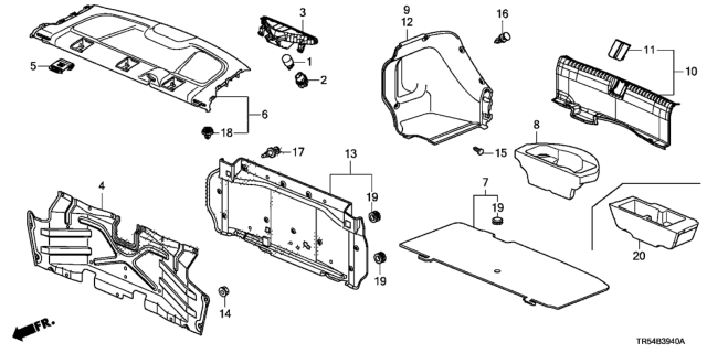 2012 Honda Civic  Lid, Spare Tire *NH554L* (STONE GRAY) Diagram for 84521TR5A00ZB