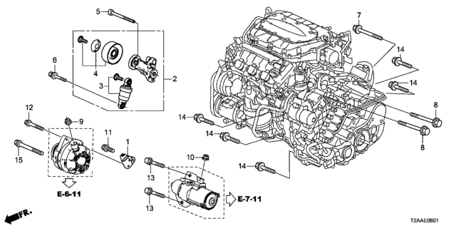 2017 Honda Accord  Tensioner Assy, Auto Diagram for 311705G0A02