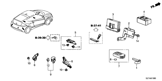 2016 Honda CR-Z Control Unit, Smart Power Diagram for 38329SZTA01